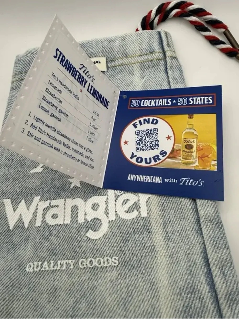 Wrangler x Tito's Light Blue Denim Bottle Pouch